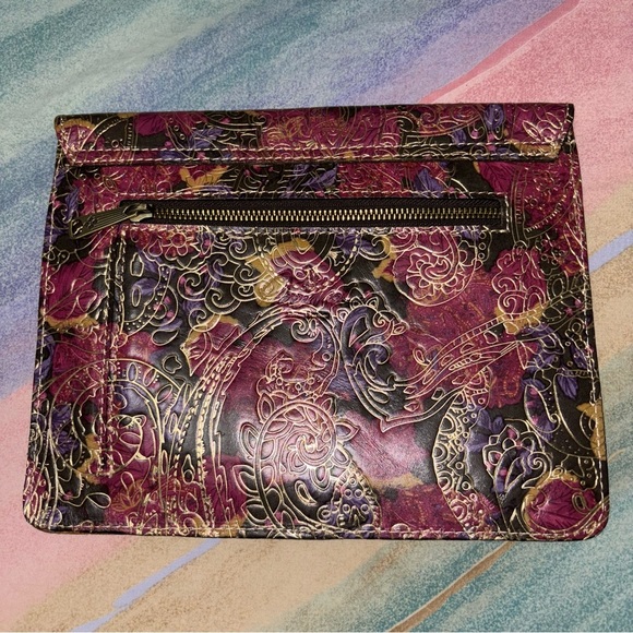 Patricia Nash Metallic Tooled Leather Midi Clutch - Picture 2 of 6